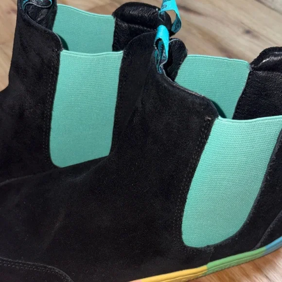 Black Suede Barefoot Ankle Boots - Picture 6 of 7